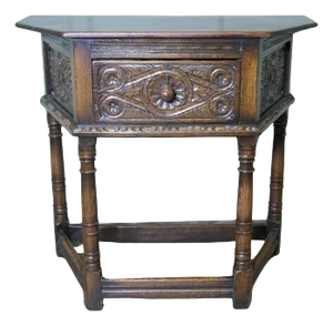 Gothic Carved Oak Credence Table, 1900s