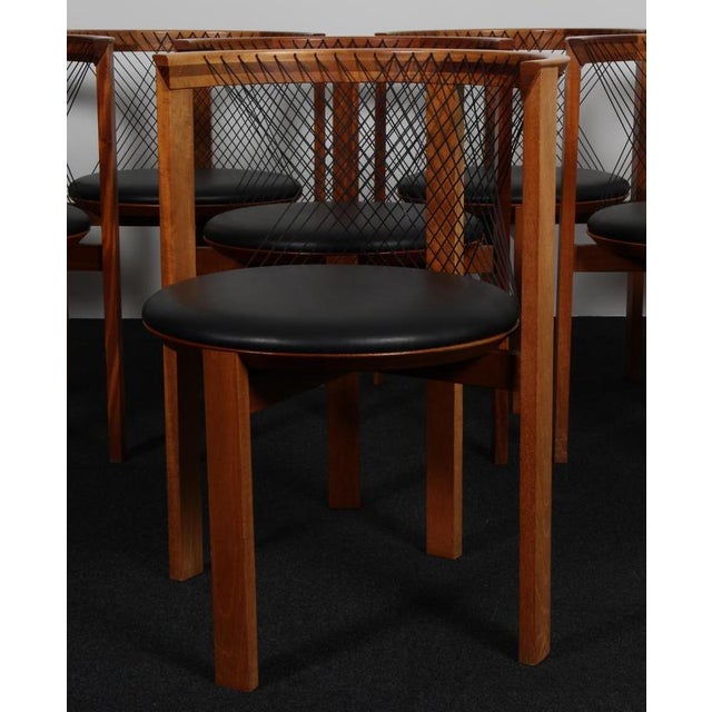 String Chairs attributed to Niels Jørgen Haugesen for Tranekær Furniture, 1980s, Set of 8 For Sale - Image 4 of 10