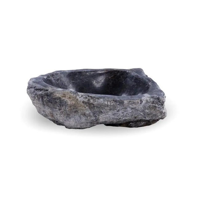 Contemporary Black Labradorite Geode Gemstone Vessel Sink Handcarved For Sale - Image 3 of 3