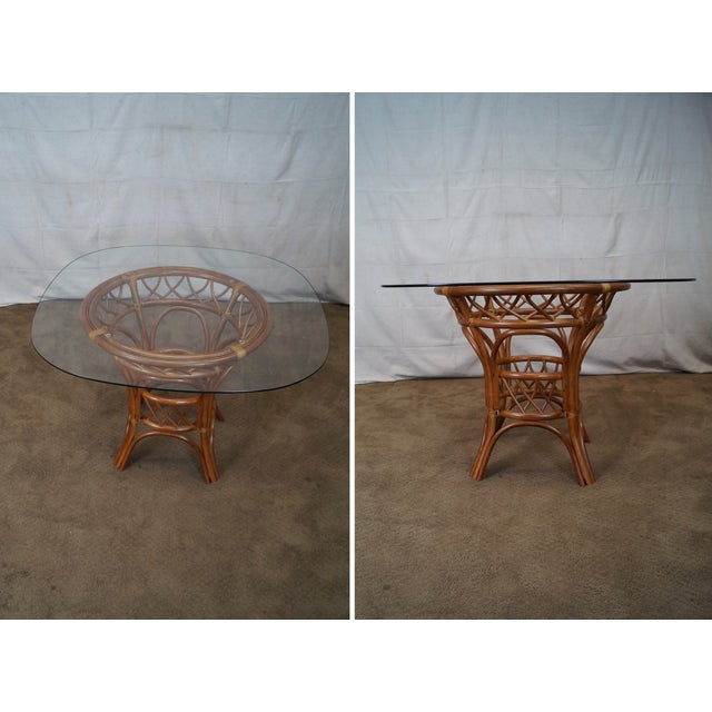 South Sea Rattan Collection Glass Top Dining Set Chairish