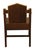 Brown Mid 20th Century Mission Style Wood Chair With Carved Floral Motif For Sale - Image 8 of 8