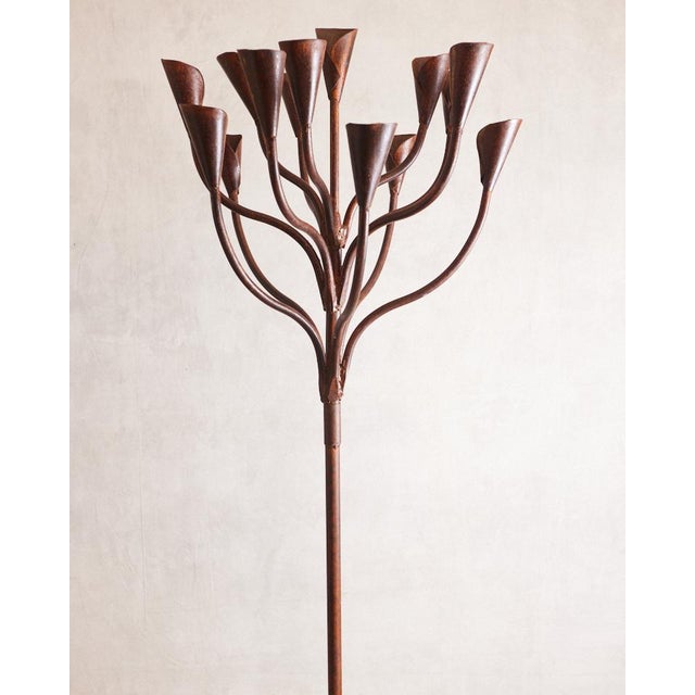 Spanish Revival Studio Made Floor Candelabra For Sale - Image 3 of 12