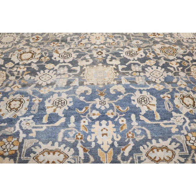 Persian Antique Blue Malayer Carpet - 8'4" x 11'6" For Sale - Image 3 of 14