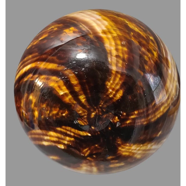 Mid-Century Modern Attributed Murano Style Blown Spiraled Art Glass Earth Colors Vase For Sale - Image 6 of 7