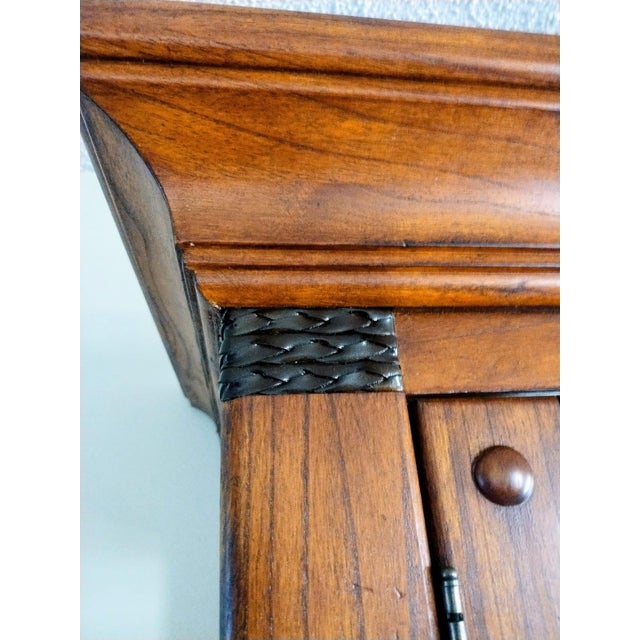 Wooden Storage Cabinet and Illuminated Display Case, Featuring a Wine Rack, Drawers, and Doors For Sale - Image 12 of 13