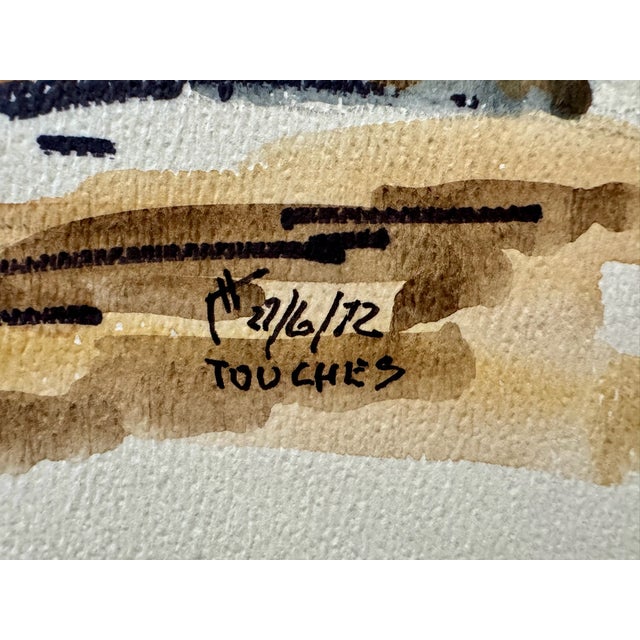 1970s Henry Emil Salloch Original Watercolor on Paper Touches, France. 1972. For Sale - Image 5 of 7