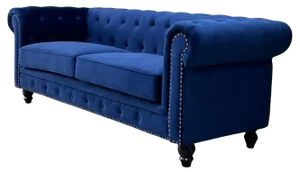 Chester Premium Three-Seater Sofa in Navy Blue Velvet by Europa Antiques