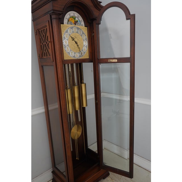 Colonial Mahogany 5 Tube Grandfather Clock For Sale - Image 4 of 18