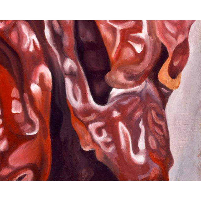 Red 2000s "Ristra" Gallery Wrapped Oil Painting by Judith Moore For Sale - Image 8 of 8
