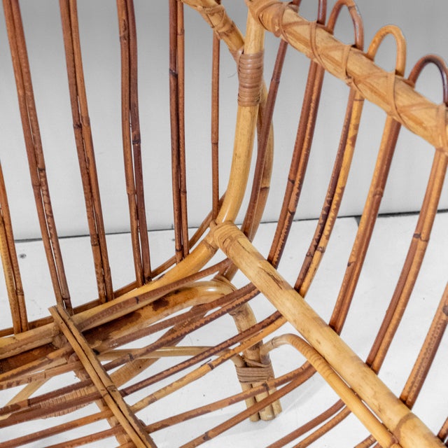 Mid-Century Modern Bamboo Baby Cradle, Italy, 1960s For Sale - Image 10 of 16