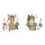 Pair of 1980s Contemporary Rococo Style Brass and Crystal Bi Level Three Light Sconces For Sale