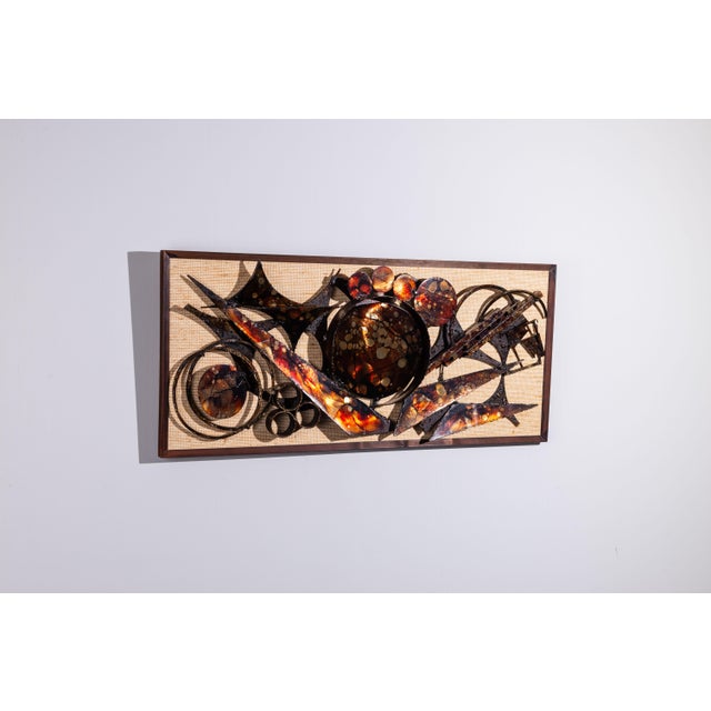 Brutalist wall decoration designed by Henrik Horst in Denmark in the 1970s. Made from iron in unique shapes and sizes on a...