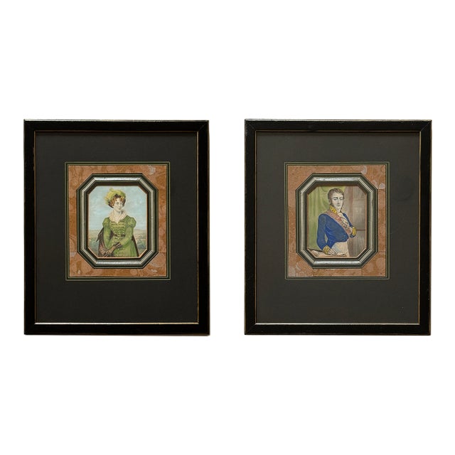Antique Etchings (Portraits) - A Pair For Sale