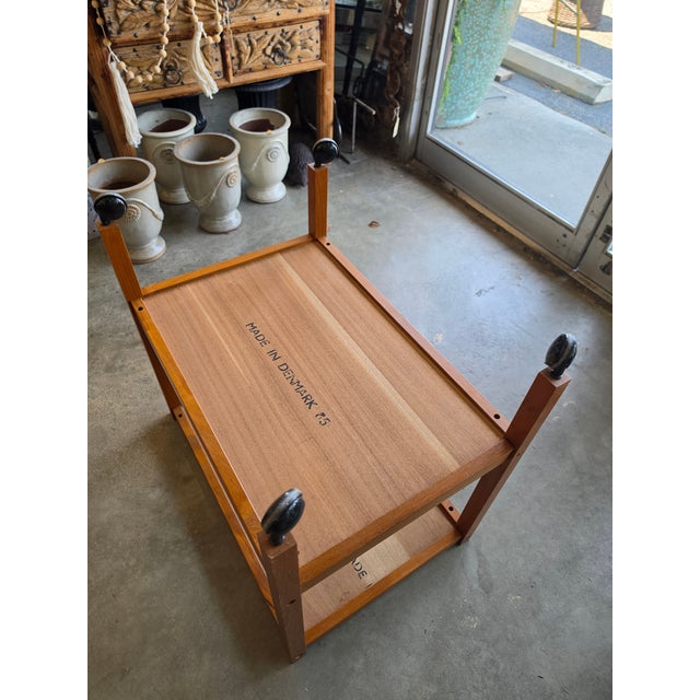 Mid-Century Modern Danish Teak Rolling Bar Cart / Tea Trolley For Sale - Image 16 of 16