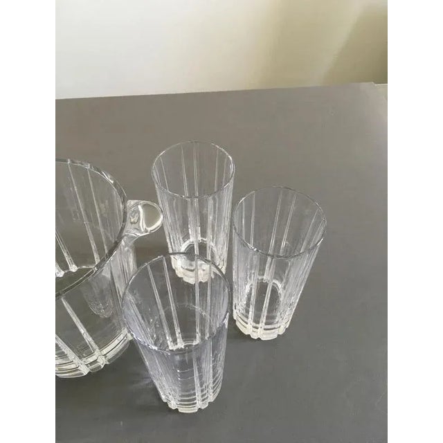 Post-Modern Clear Bar Glasses with Ice Bucket, Set of 6 For Sale - Image 9 of 17