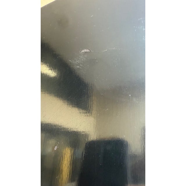 Vintage Chinese Lacquered Four-Panel Folding Screen With Cranes & Pine Trees For Sale - Image 12 of 16