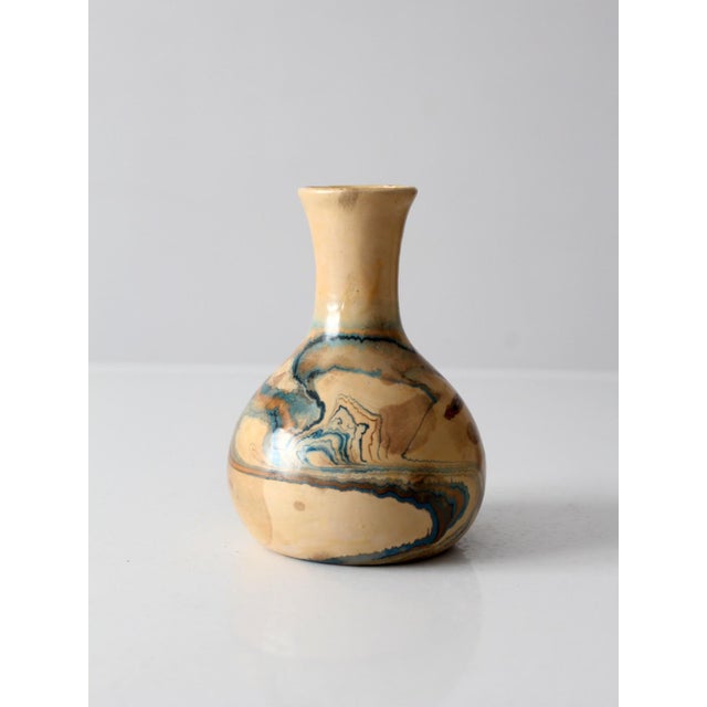 American Vintage Nemadji Pottery Marbled Vase For Sale - Image 3 of 12