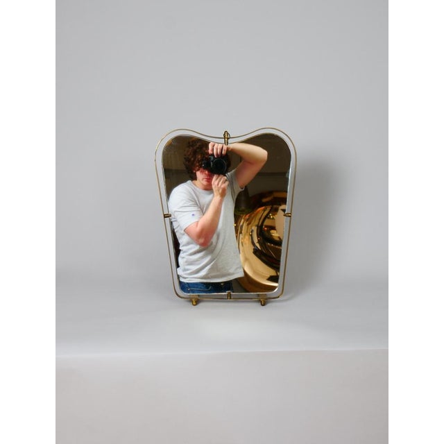 Metal Wall Mirrors in the style of Gio Ponti for Fontana Arte, Italy, 1950s For Sale - Image 7 of 17