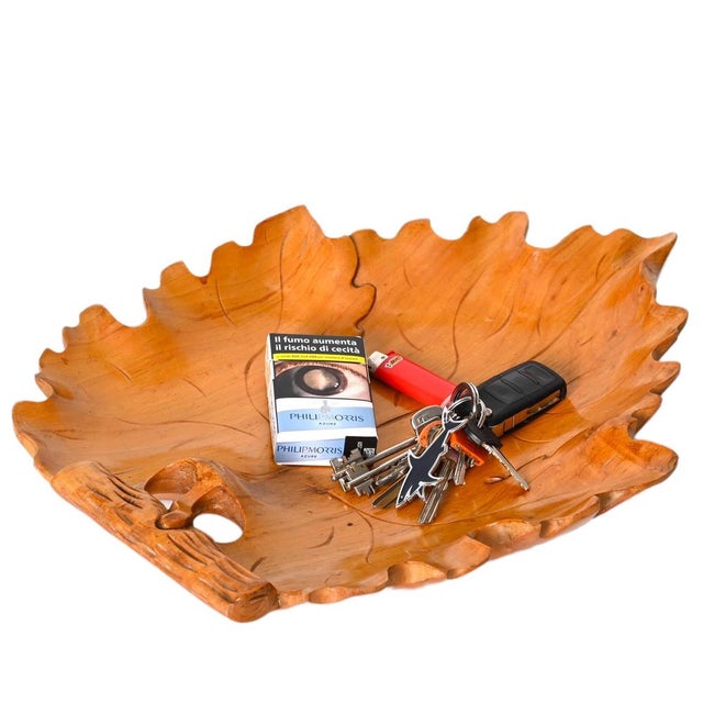 Mid-Century Italian Handmade Birch Maple Leaf-Shaped Centerpiece, 1950s For Sale - Image 12 of 18