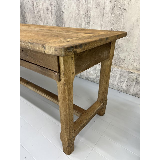French Burgundy Region Refectory Farmhouse Dining Table, 1940s For Sale - Image 6 of 10