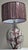 1970s Vintage White Ceramic Table Lamp with Cherry Blossom Motif and Fabric Shade, 1970s For Sale - Image 5 of 10