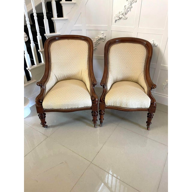 Set of Victorian Mahogany Armchairs, 1860s For Sale - Image 4 of 14