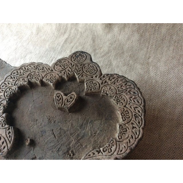 Rare French Textile Printing Block - Hand-Carved Industrial Design Art For Sale - Image 4 of 10