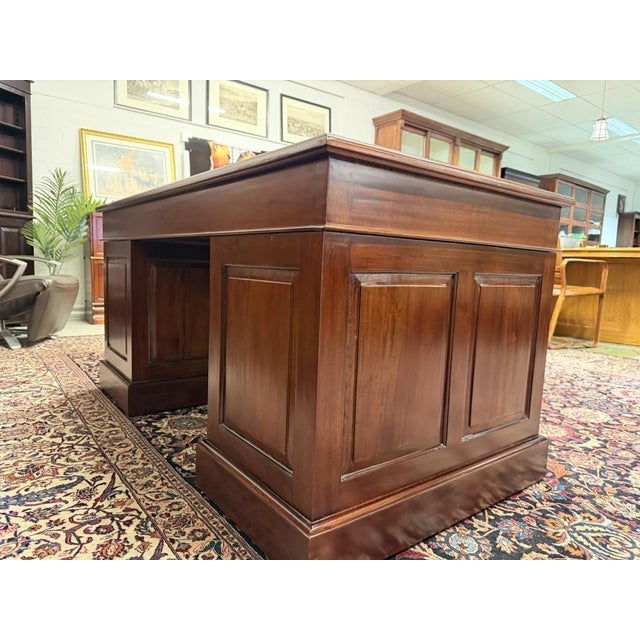 Aqua English Desk in Teak with Leather For Sale - Image 8 of 18