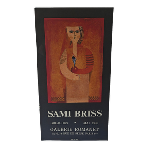 1970s Sami Briss Vintage Exhibition Art Poster Print Galerie Romanet