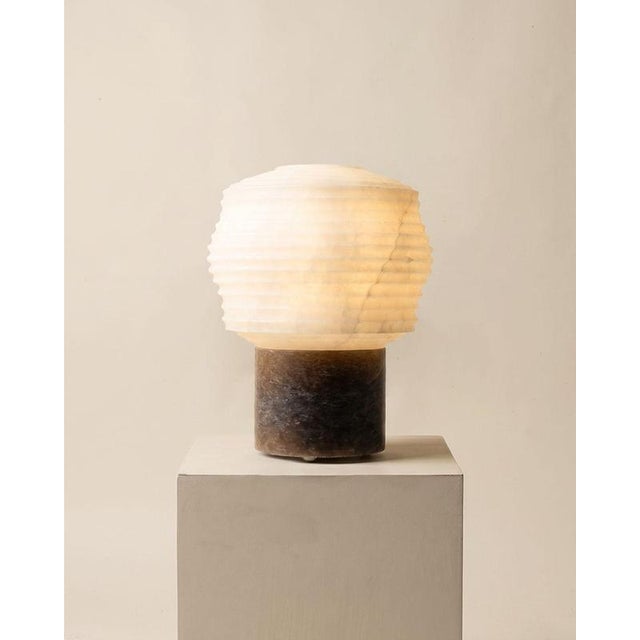 Contemporary Papyrus Alabaster Table Lamp by Luis Gimeno For Sale - Image 3 of 9