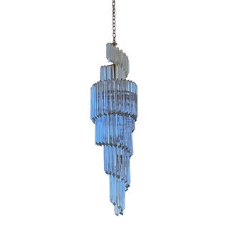 1970s Venini Spiral Crystal Chandelier For Sale