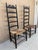 Pair of Antique Black Painted Shaker Ladder Back Chairs With Rush Seats For Sale - Image 4 of 18