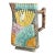 Victorian Majolica Aesthetic Movement Pitcher — Birds, Fans & Bamboo Handle c.1880 For Sale