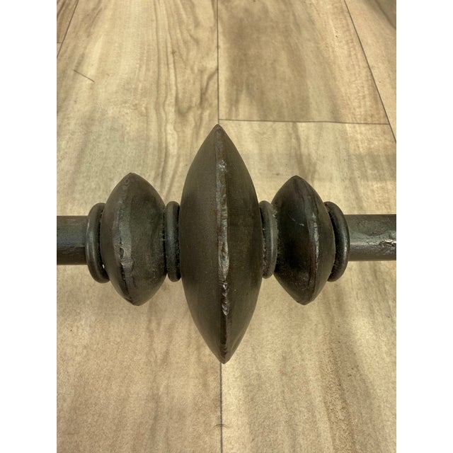 Mid-Century Modern Vintage Giacometti Style Sculptural Iron & Glass Coffee Table For Sale - Image 3 of 15