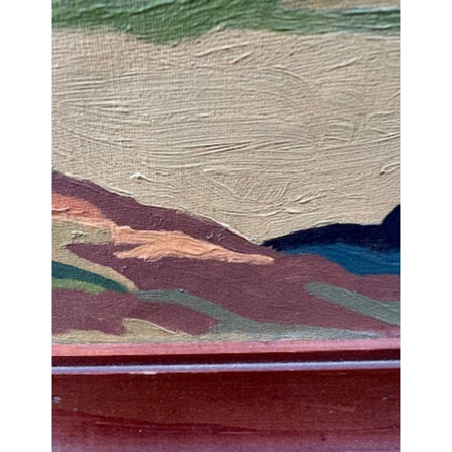 1950s Vintage Framed Southwestern Desert Landscape Oil Painting For Sale - Image 5 of 11