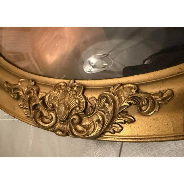 Antique Hand Tinted Pre 1890s Photo Ornate Frame Convex Bubble Glass 19x25” For Sale - Image 9 of 11