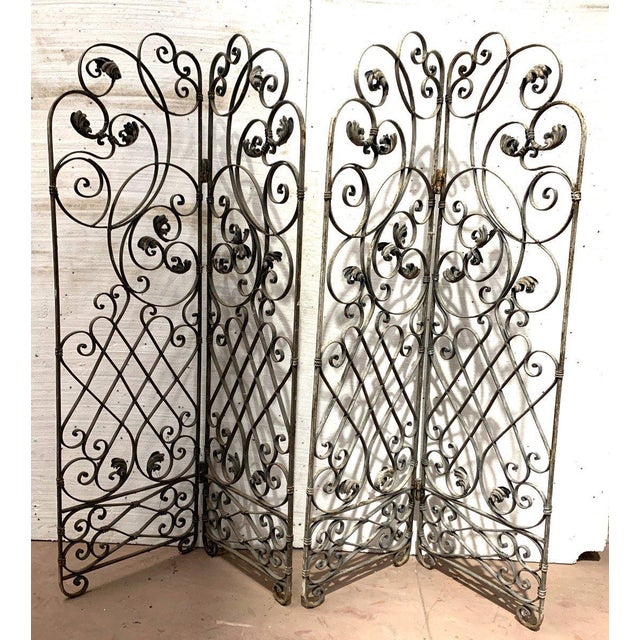 Wrought Iron Four-Leaf Partition, Set of 4 For Sale - Image 9 of 18