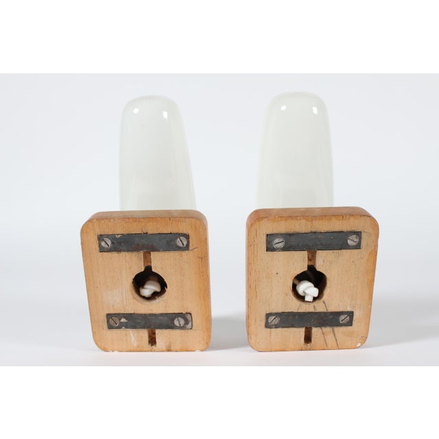 Glass Vintage Bauhaus Glass Sconces by Wilhelm Wagenfeld, 1950s, Set of 2 For Sale - Image 7 of 8