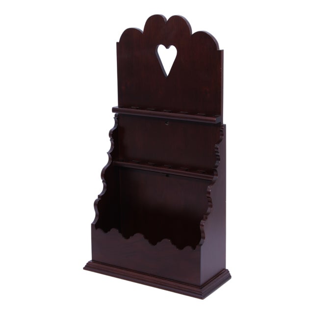 1980s Colonial Williamsburg Virginia Metalcrafters Mahogany Spoon Display Rack For Sale