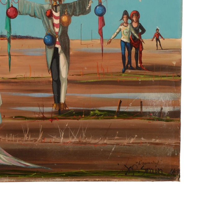 Mid-Century French Surrealist Painting For Sale - Image 4 of 9