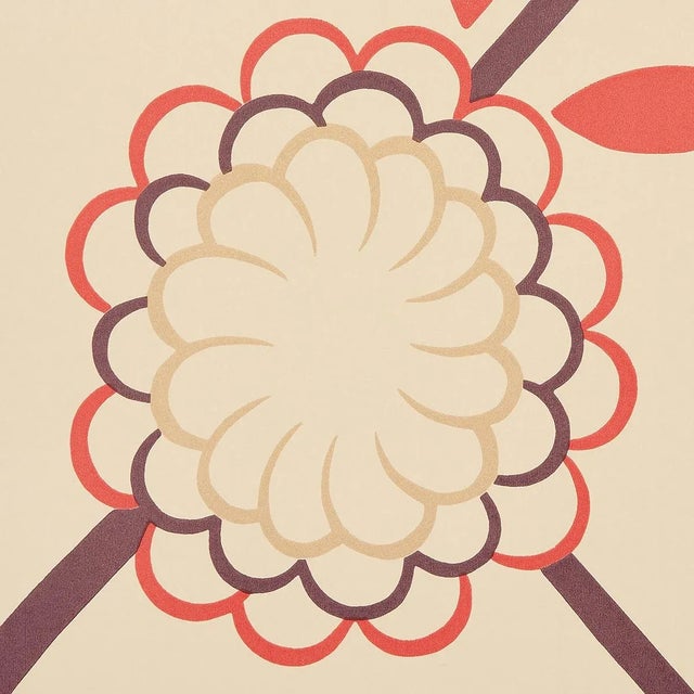Modern Sample - Schumacher x Neisha Crosland Bird Tree Wallpaper in Cockatoo Red For Sale - Image 3 of 5