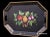 Mid 20th Century Vintage Hand Painted Black Tole Metal Tray For Sale - Image 5 of 12