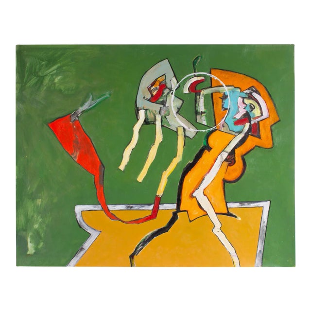 Abstract Acrylic on Paper Painting by James L. Bruch For Sale