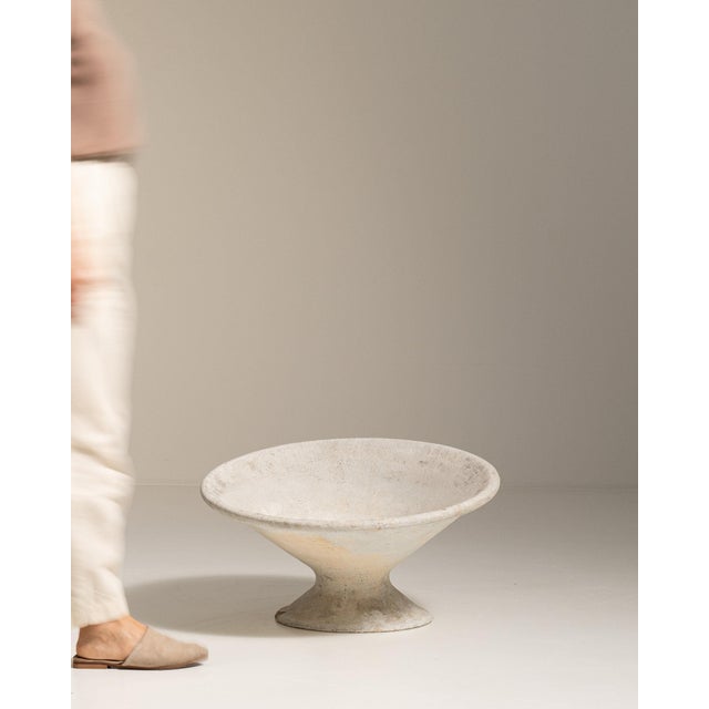 Painted flared bowl planter in Weathered Antique White. Finished in weathered antique white, this painted flared bowl...