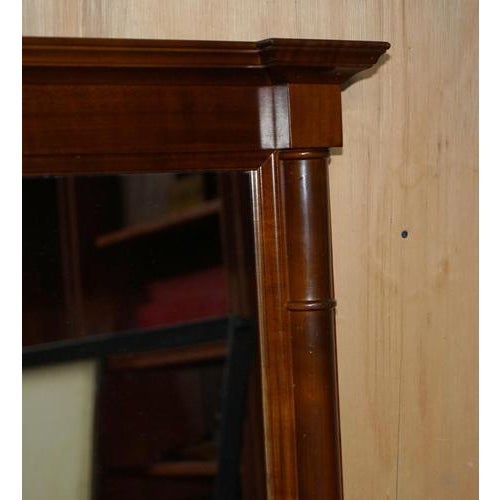 Empire Cherry Wood Wall Mirror from Grange, France For Sale - Image 6 of 12