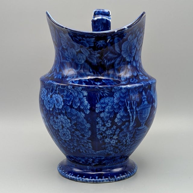 American Large Staffordshire Transferware Pitcher - “LaFayette at Franklin’s Tomb” For Sale - Image 3 of 6
