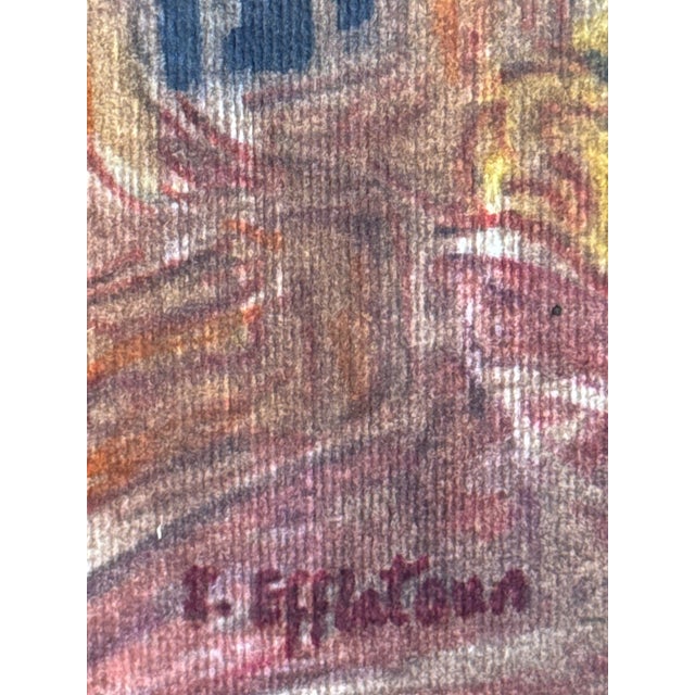 Inji Efflatoun “Untitled” Mixed Media Painting, Egypt For Sale - Image 6 of 12