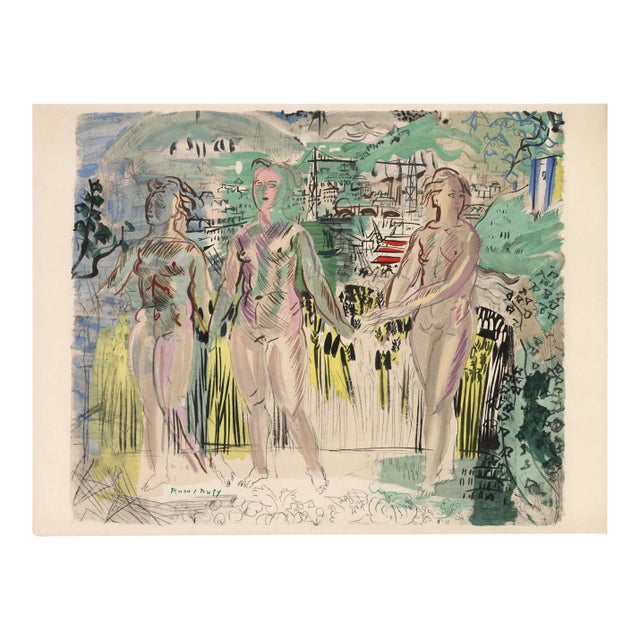 "Les Trois Graces" Vintage Raoul Dufy Lithograph C. 1954 For Sale