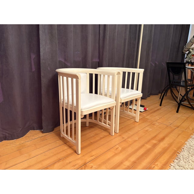 A pair of armchairs designed by Josef Hoffmann for Cabaret Fledermaus, Austria, 1905. In original and good condition. The...