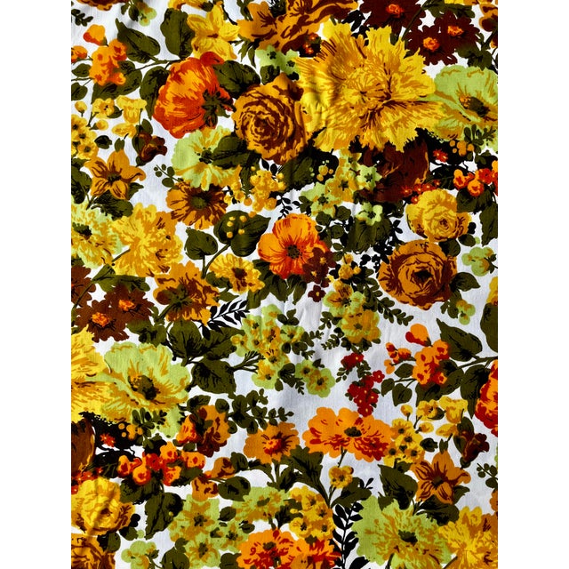 Textile Vintage MCM Original Decorator Screen Print Bloomcraft Fabric - 11 Yards For Sale - Image 7 of 9